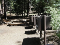 Bear-proof food storage containers in Jackson Flat Group Campground - Wrightwood CA Camping