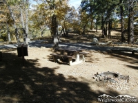 Campsite in Mountain Oak Campground near Jackson Lake - Wrightwood CA Camping
