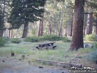 Picnic Table in Lupine Campground of Prairie Fork - Wrightwood CA Camping