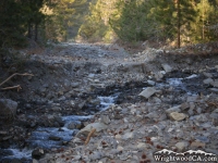 River washed out the road into Prairie Fork, just above Lupine Campground - Wrightwood CA