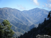 Vincent Gulch (bottom) and Prairie Fork (middle) below Pine Mountain (top) - Wrightwood CA