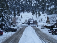 Town of Wrightwood (Swarthout Valley) in winter - Wrightwood CA