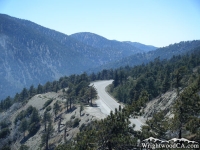 Highway 2 toward Vincent Gap as viewed from Lightning Ridge Trail - Wrightwood CA