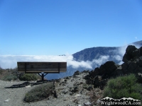 Bench overlooking the San Gabriel River Basin (East Fork) at Inspiration Point on the Lightning Ridge Nature Trail - Wrightwood CA Hiking