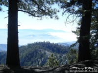 Pacific Crest Trail (PCT) at top of Wright Mountain, looking toward San Bernardino Mountains - Wrightwood CA Hiking