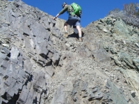 Climbing up rocks on the North Backbone Trail - Wrightwood CA Hiking