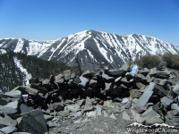 Looking at Mt Baldy from peak of Pine Mountain on North Backbone Trail - Wrightwood CA Hiking