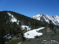 Dawson Peak (left) and Mt Baldy (right) on North Backbone Trail - Wrightwood CA Hiking