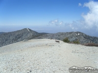 Looking back at Pine Mountain (left) and Dawson Peak (right) on North Backbone Trail - Wrightwood CA Hiking