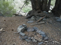 Campfire pit at bottom of Fish Fork Trail - Wrightwood CA Hiking