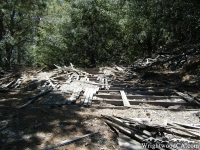 Ruins of a wood structure just off the Bighorn Mine Trail - Wrightwood CA Hiking