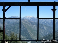 Mt Baldy framed by Bighorn Mine stucture - Wrightwood CA Hiking