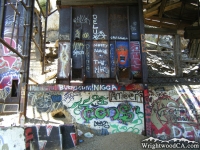 Graffiti all over Bighorn Mine.  - Wrightwood CA Hiking