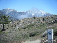 Pine Mountain (left), and Mt Baldy (right) above the Pacific Crest Trail (PCT) - Wrightwood CA Mountains