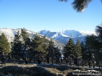 Blue Ridge (left), Pine Mountain (center), and Mt Baldy (right) from Inspiration Point. - Wrightwood CA Mountains