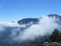 Mt Baden Powell behind clouds from the Lightning Ridge Trail - Wrightwood CA Mountains