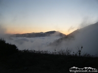 Mt Baden Powell bathing in clouds, viewed from Blue Ridge - Wrightwood CA Mountains