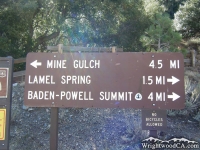 Mt Baden Powell Trail head at Vincent Gap - Wrightwood CA Mountains