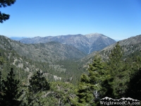 Pine Mountain Ridge (left), Mt Baden Powell (upper center), Prairie Fork (lower center), and Blue Ridge (right) - Wrightwood CA Mountains