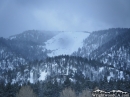 Looking up at the landslide on the side of Wright Mountain after a snow storm. - Wrightwood CA Photos