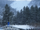 Buildings in Wrightwood after snowfall, in front of Wright Mountain landslide. - Wrightwood CA Photos