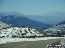 Looking down Lone Pine Canyon toward San Bernardino and Mt. San Jacinto (background) after a Winter storm. - Wrightwood CA Photos