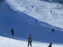 Skiers and Snowboarders coming down Goldrush at Mt High East. - Wrightwood CA Photos