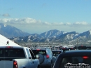 Traffic backed up on Highway 138 due to Snow Player activity. - Wrightwood CA Photos