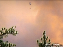 Helicopter flying into the smoke during the Sheep Fire of 2009. - Wrightwood CA Photos