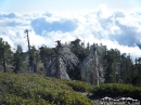 Top of Mt Baden Powell, looking down at clouds and trees in summer - Wrightwood CA Photos