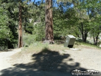 Bear-proof trash bin in Arch Picnic Area - Wrightwood CA Mountains