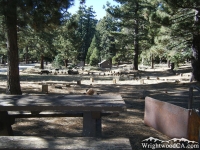 Stove and table in Grassy Hollow Picnic Area - Wrightwood CA Mountains